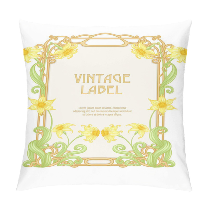 Personality  Narcissus. Label, Decorative Frame, Border. Pillow Covers