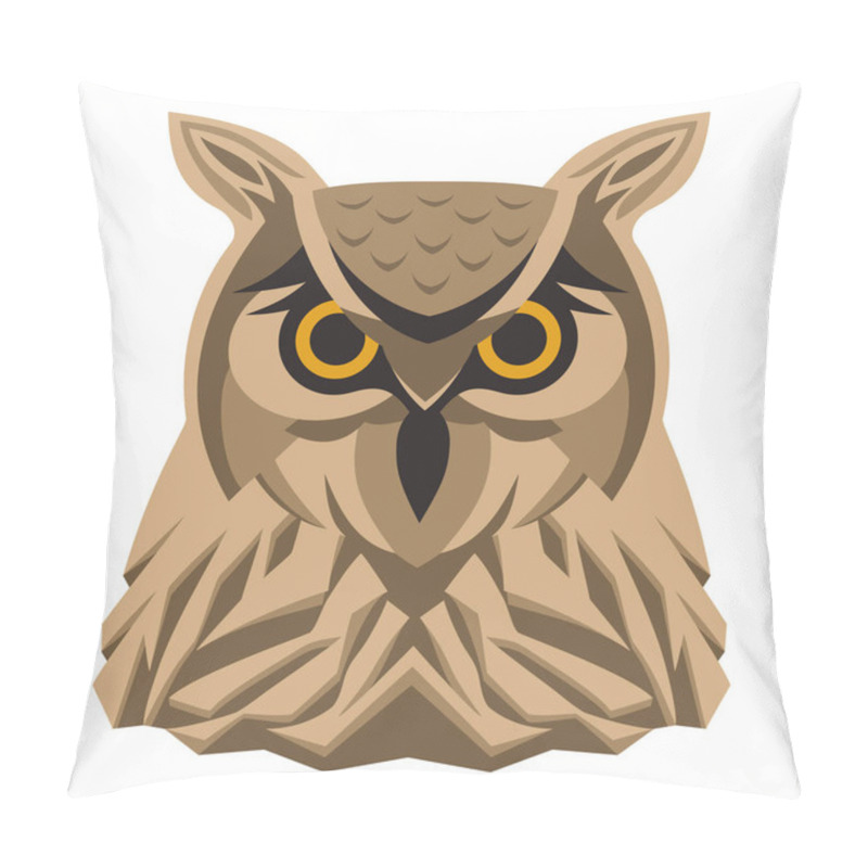 Personality  Polygonal Geometric Owl Head - Symbol Of Wisdom, Can Be Used For Logo Pillow Covers