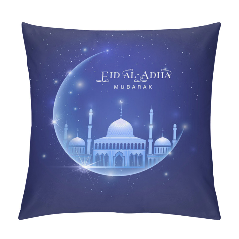 Personality  Eid Al Adha Mubarak Card With Shine Moon Pillow Covers