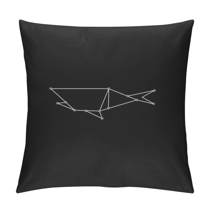 Personality  Shark Polygonal Lines, Can Use For Logo, Pictogram, Animal Figure, Website, Apps, Or Graphic Design Element. Vector Illustration Pillow Covers