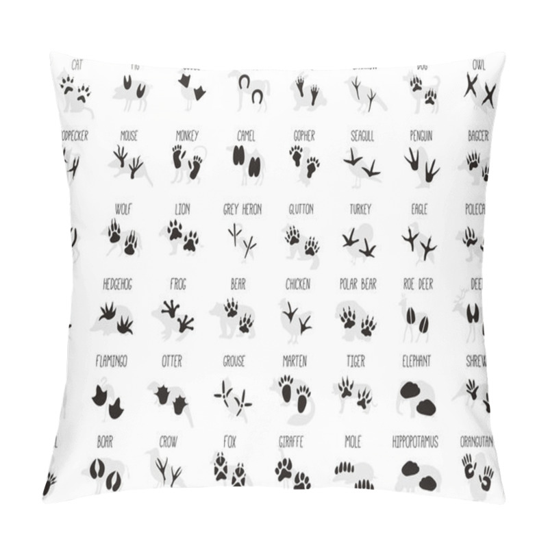 Personality  Set Of Animal Footprints Pillow Covers