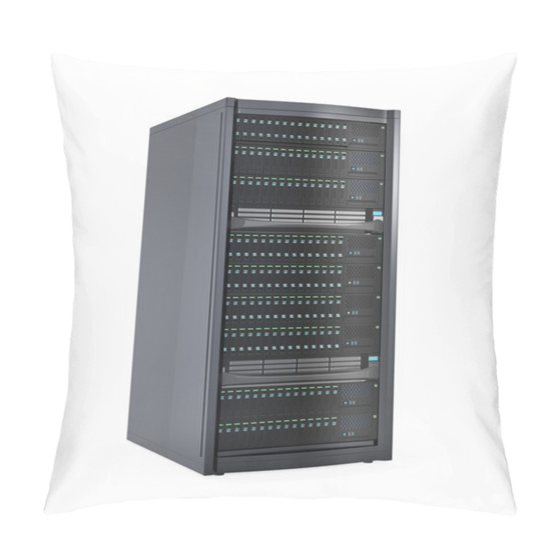 Personality  Single Blade Server Rack Isolated On White Background. Pillow Covers