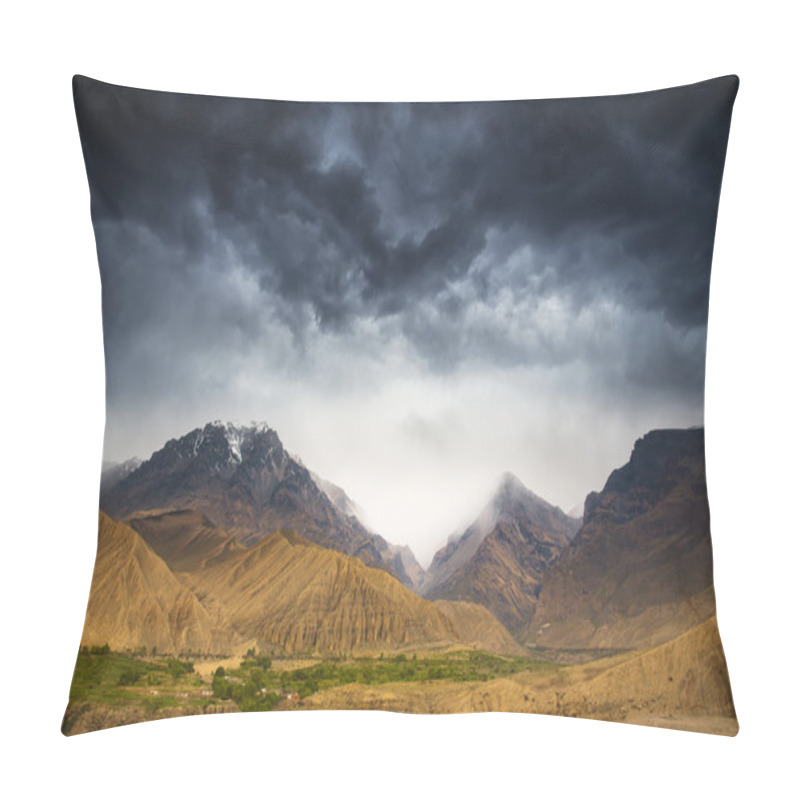 Personality  Dramatic Sky Over The Sandy Valley Pillow Covers