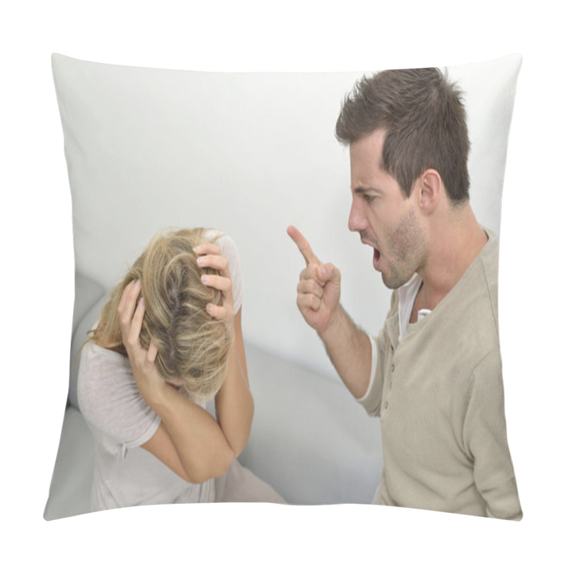 Personality  Man Being Angry At Woman Pillow Covers