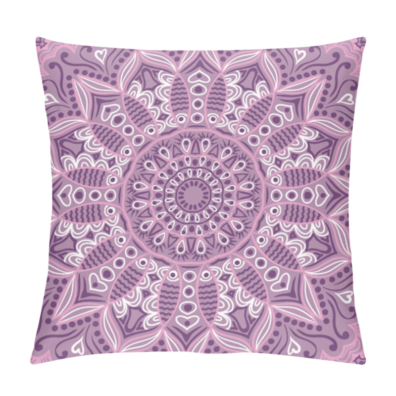 Personality  Ornamental Round Lace Pattern, Circle Background With Many Detai Pillow Covers