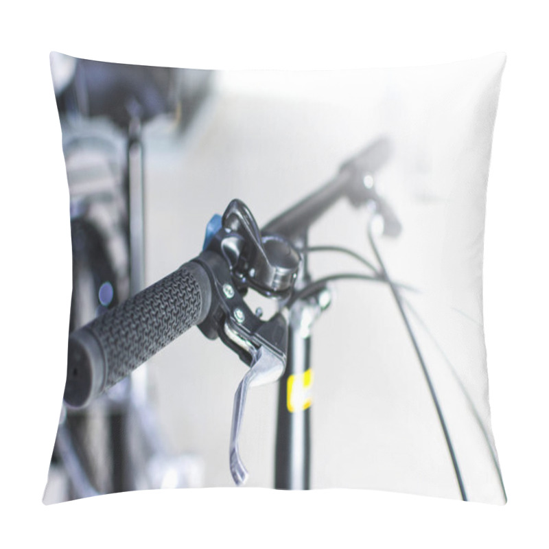 Personality  Close Up Wheel And Chain Of Mountain Biking. Landscape View Of Disc Break System And Front Derailleur Of Moutain Bike. Bicycle Parts Titanium Color And Frame Aluminium. Shift Lever And Brake Lever. Pillow Covers