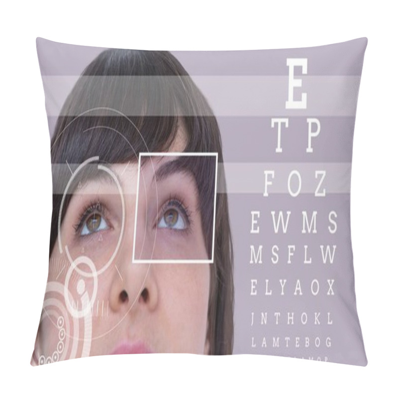 Personality  Woman With Eye Test Interface Pillow Covers