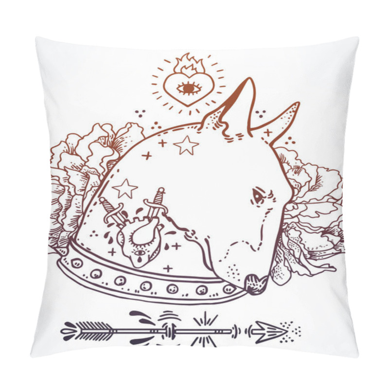 Personality  Head Of Bullterrier Mascot Pillow Covers