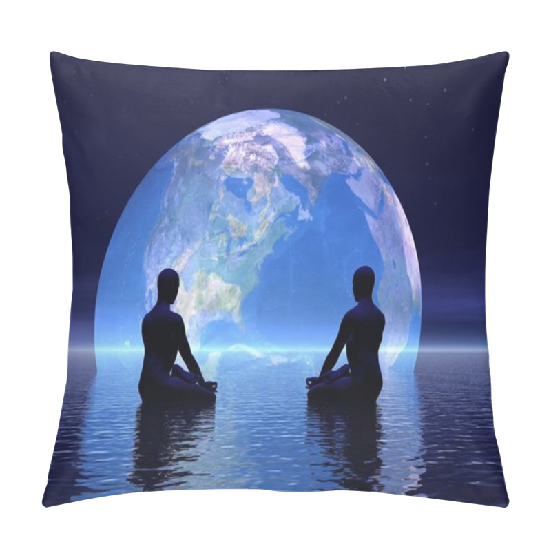 Personality  Meditation For Earth - 3D Render Pillow Covers