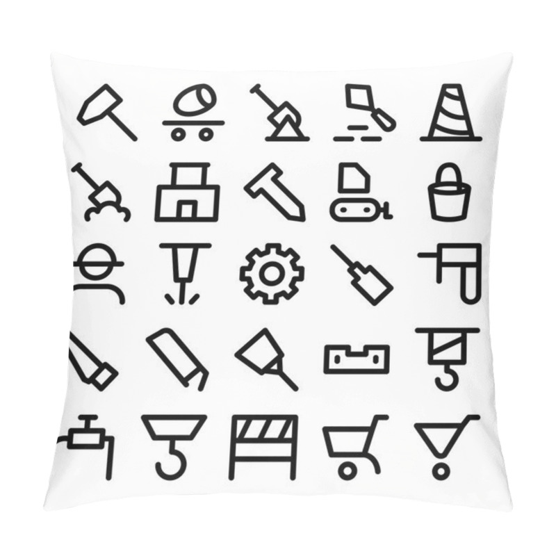 Personality  Construction Vector Icons 3 Pillow Covers