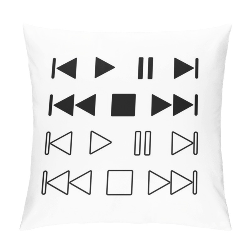 Personality  Player Buttons Icons, Vector Illustration Pillow Covers