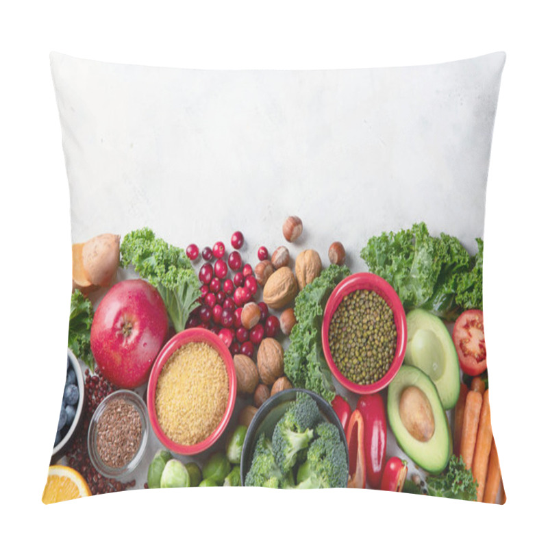 Personality  Health vegan and vegetarian food concept.  pillow covers