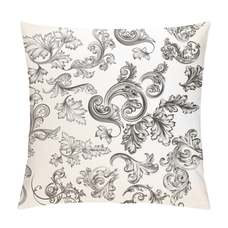 Personality  Vector Set Of Floral Elements For Design. Calligraphic Vector Pillow Covers