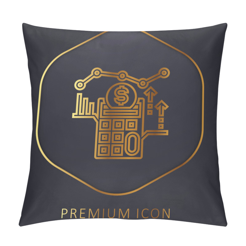 Personality  Accounting Golden Line Premium Logo Or Icon Pillow Covers