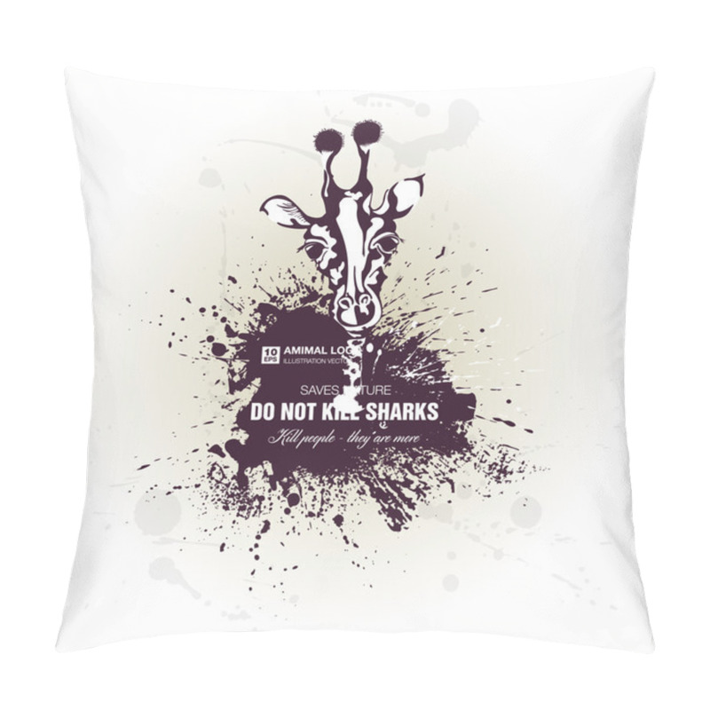 Personality  Grunge Giraffe Head Poster Pillow Covers