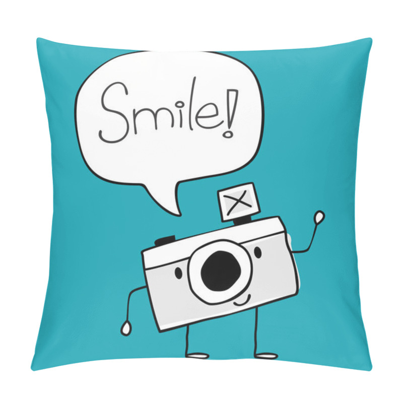 Personality  Camera Doodle Smile Pillow Covers