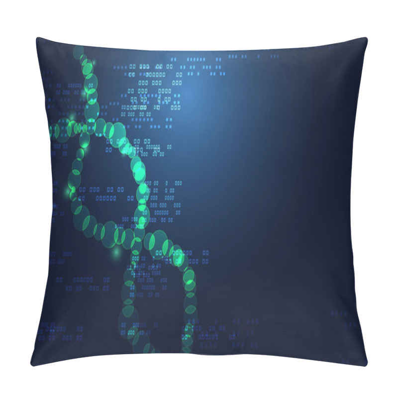 Personality  Abstract Science Health Medical Consist DNA Digital Technology Concept Background Futuristic Science On Hi Tech Future Blue Technology Background. For Template, Web Design Or Presentation. Pillow Covers