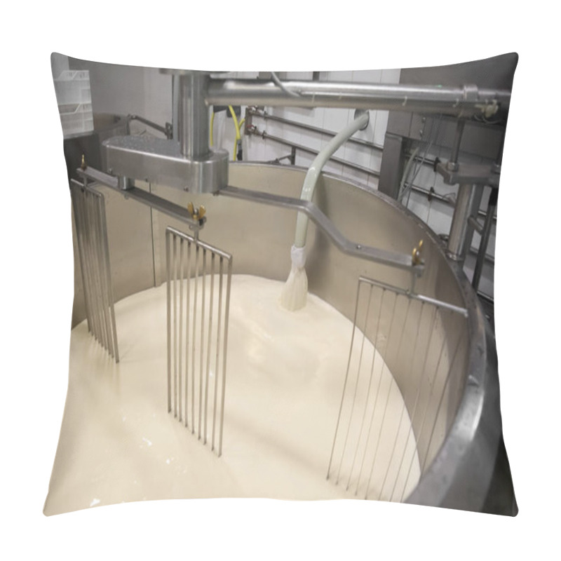 Personality  Pouring Milk Into Curd Preparation Tank At Cheese Factory Pillow Covers