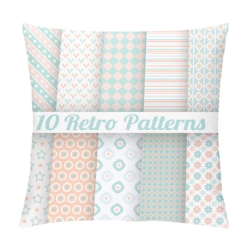 Personality  Pastel Retro Different Vector Seamless Patterns Pillow Covers