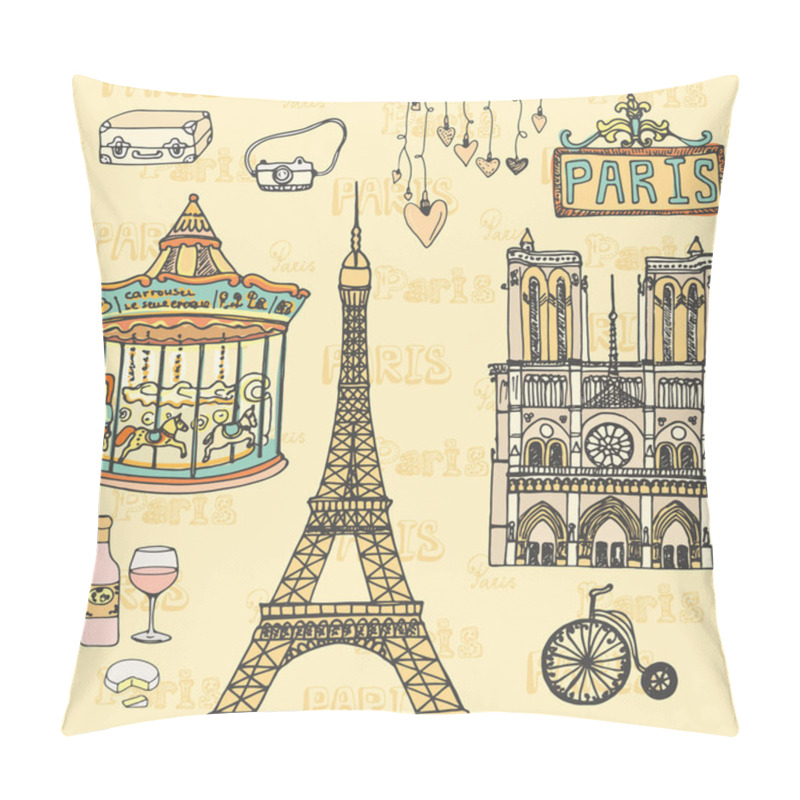 Personality  Beautiful Vector Illistration Of Notre Dame Pillow Covers