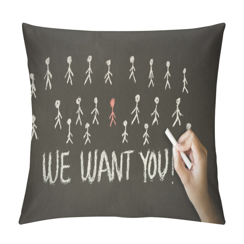 Personality  We Want You Chalk Drawing Pillow Covers