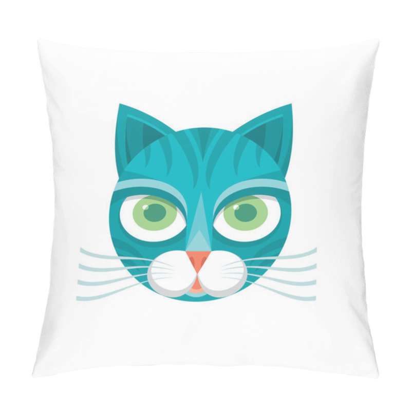 Personality  Cat Head - Vector Sign Illustration. Cat Logo. Cat Animal Symbol. Cat Head Vector Concept Illustration. Feline Illustration. Design Element. Pillow Covers