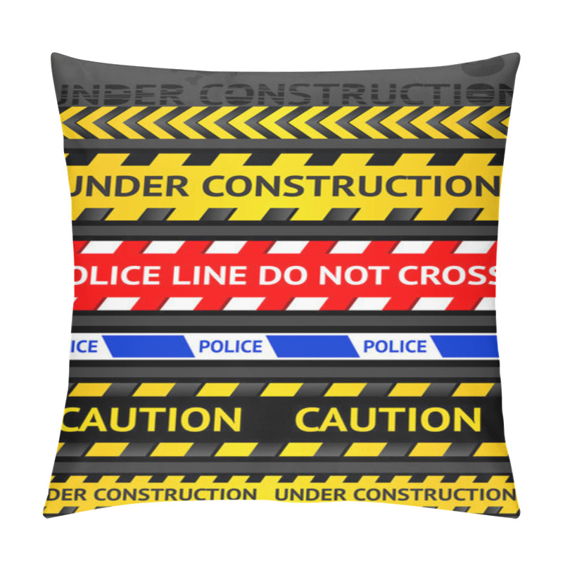 Personality  Set Caution Tapes, Seamless Strip. Warning Line Pillow Covers