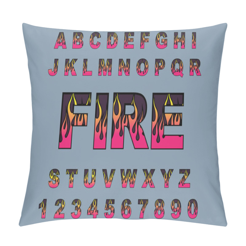 Personality  Fire Flame Burning Fonts. Pillow Covers