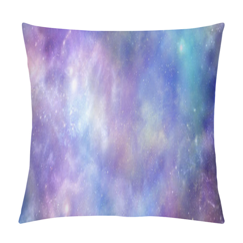 Personality  Colourful Cosmic Galactic Space Background Banner - Vibrant Deep Space Panoramic View With Many Different Stars, Planets And Cloud Formations Pillow Covers