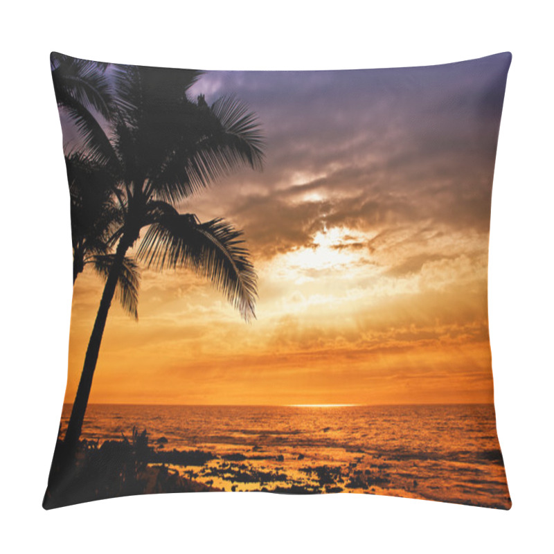 Personality  Hawaiian Palm Tree Sunset Pillow Covers