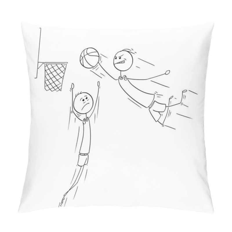 Personality  Vector Cartoon Of Basketball Player Scoring Goal Pillow Covers