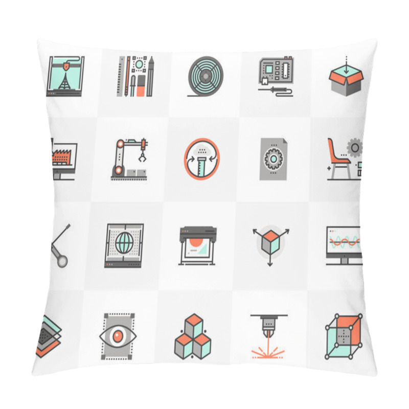 Personality  3D Printing Futuro Next Icons Pack Pillow Covers