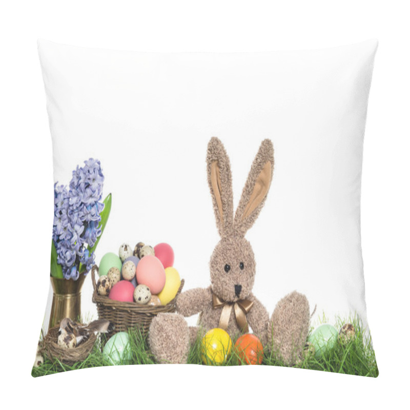 Personality  Easter Bunny With Eggs And Flowers Pillow Covers