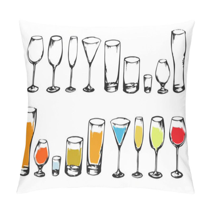 Personality  Hand Drawn Drinks Collection Pillow Covers