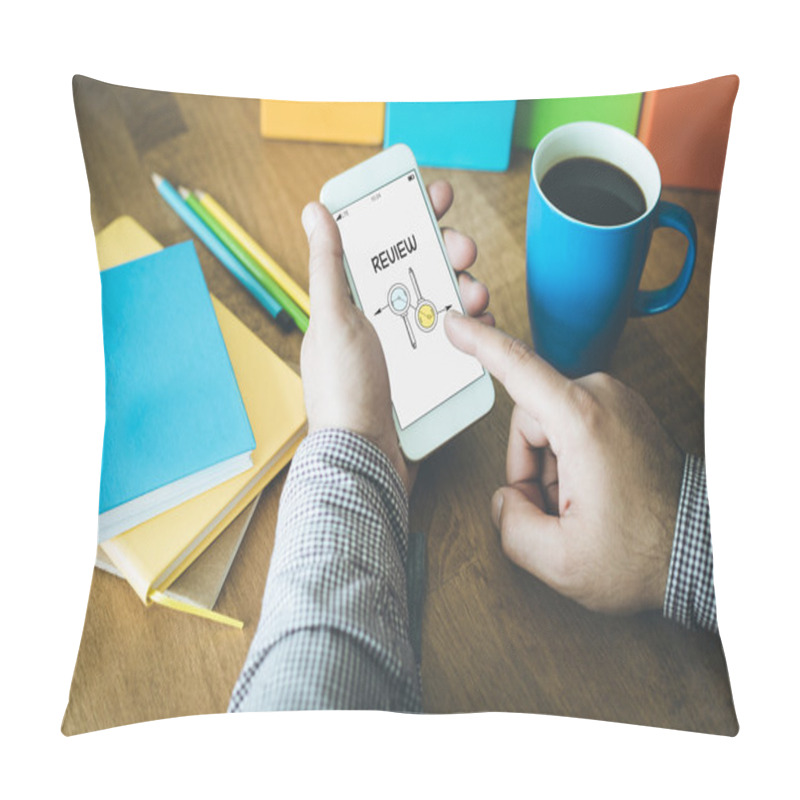 Personality  Male Hands Holding Smartphone Pillow Covers