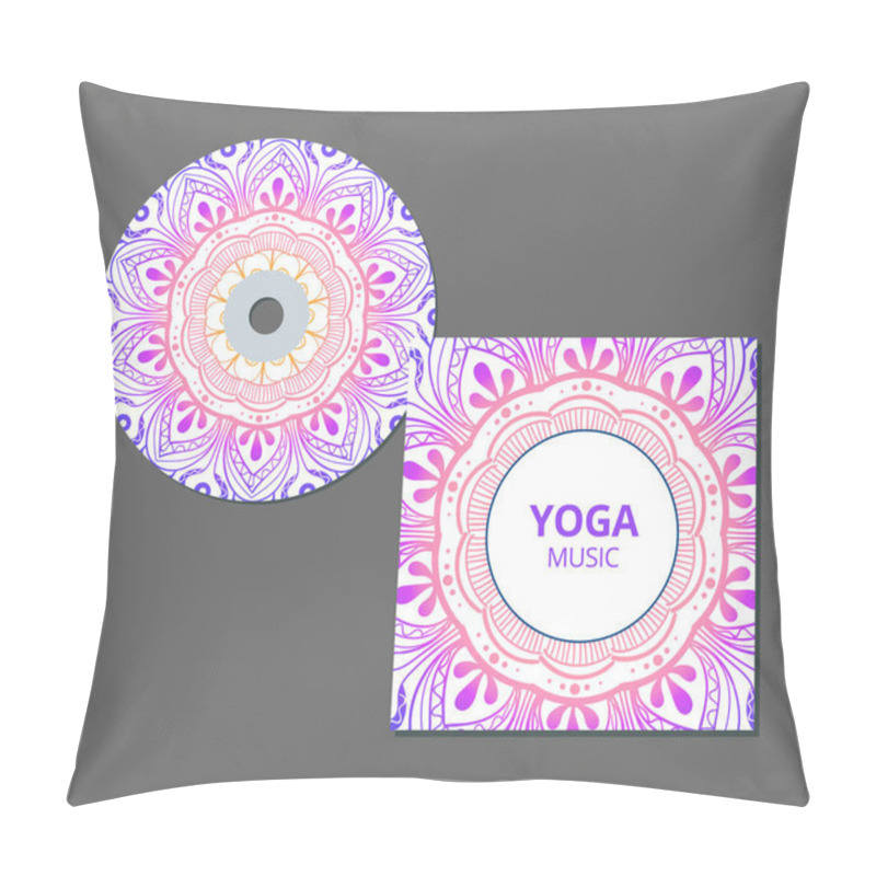 Personality  CD Cover Design Template With Floral Mandala Style. Arabic, Indian, Pakistan, Asian Motif.  Illustration. Pillow Covers