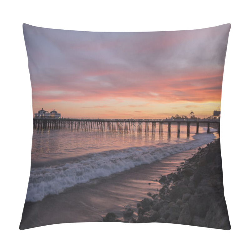 Personality  Malibu Pier California Sunset Pillow Covers