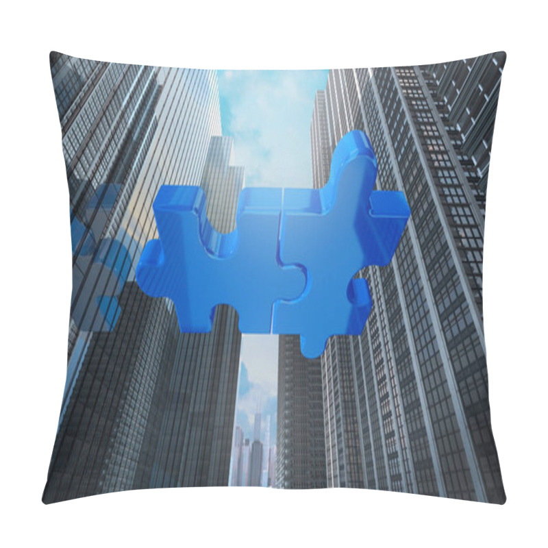 Personality  Merger And Acquisition Business Concept, Join Company 3d Rendering Pillow Covers