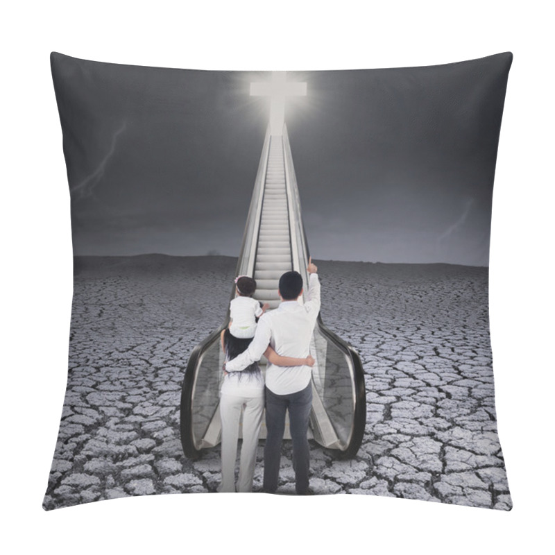 Personality  Christian Family Looking At Cross Pillow Covers