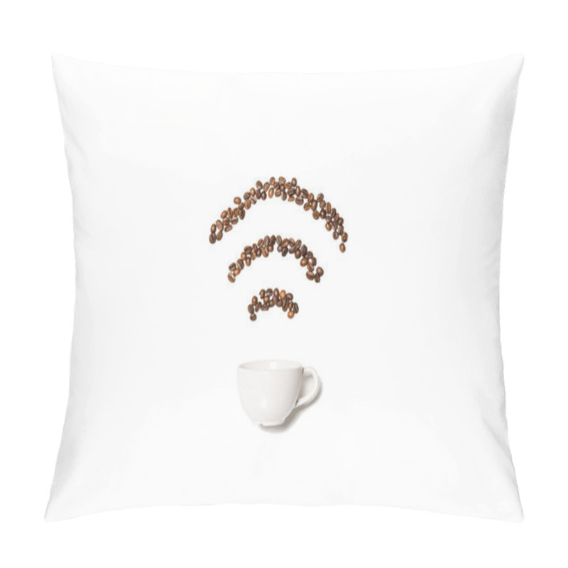 Personality  White Cup With Coffee Beans   Pillow Covers