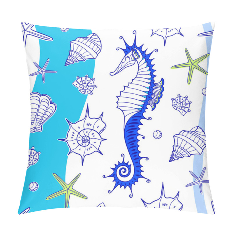 Personality  Seamless Seahorses Pattern Pillow Covers