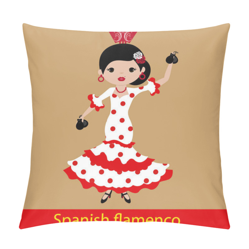 Personality  Flamenco Woman Playing The Castanets Pillow Covers