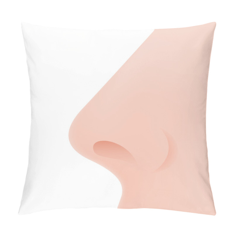 Personality  Nose Icon In Flat Design On White Background Pillow Covers