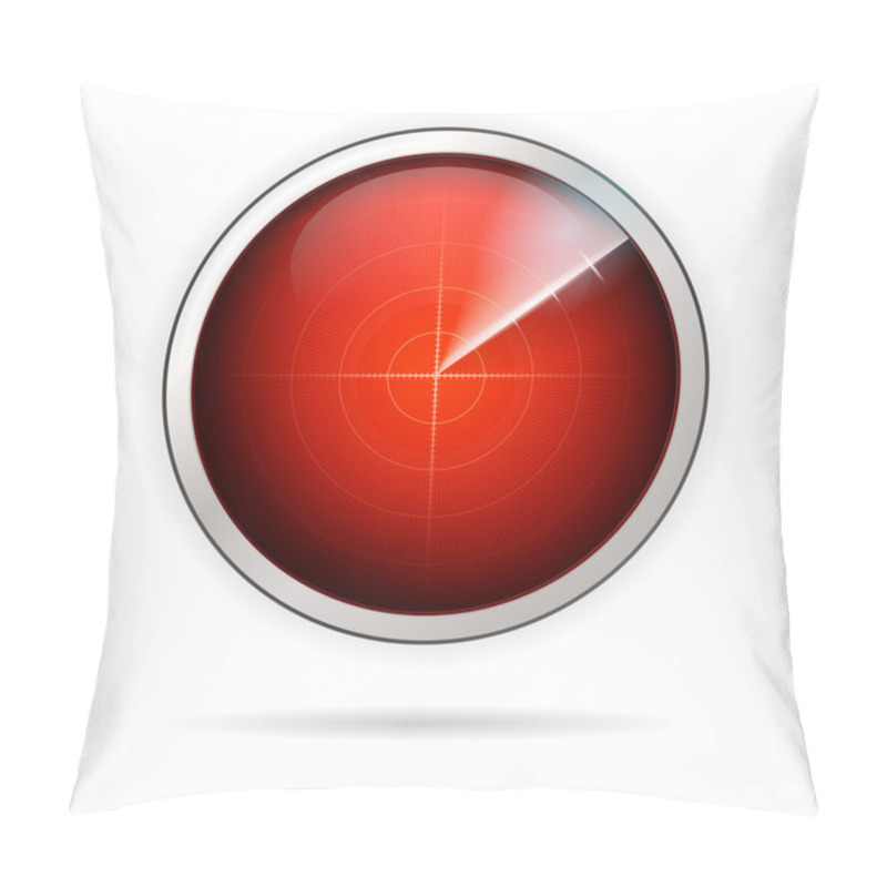 Personality  Vector Icon For Red Radar Pillow Covers