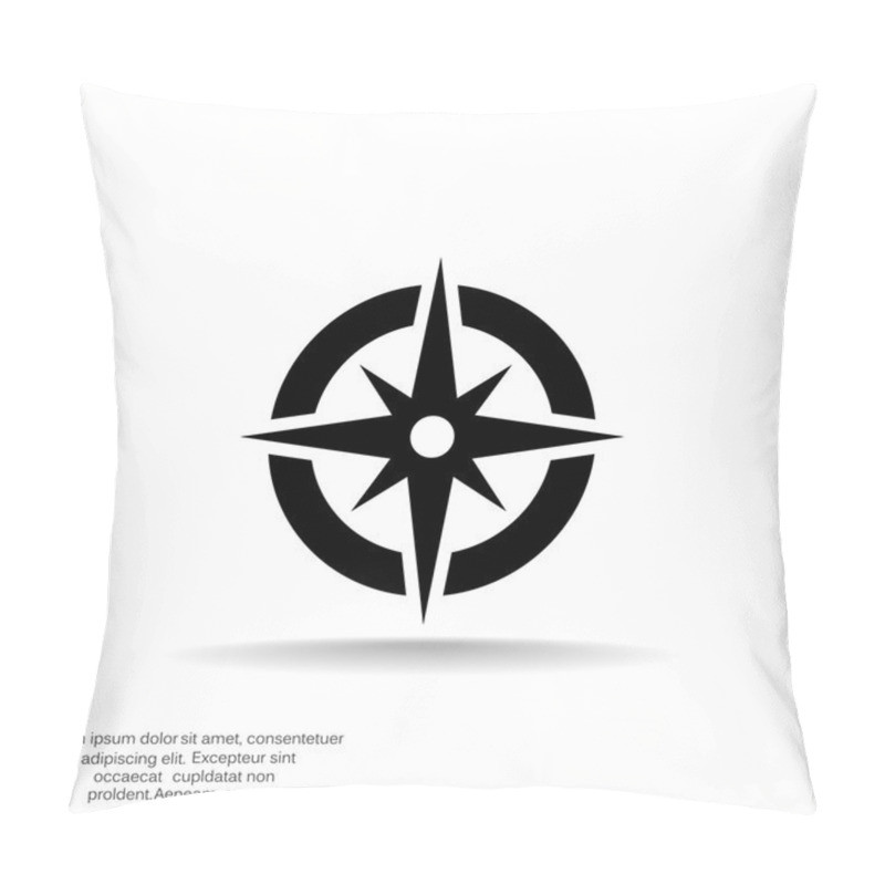 Personality  Compass Web Icon With Wind Rose Pillow Covers