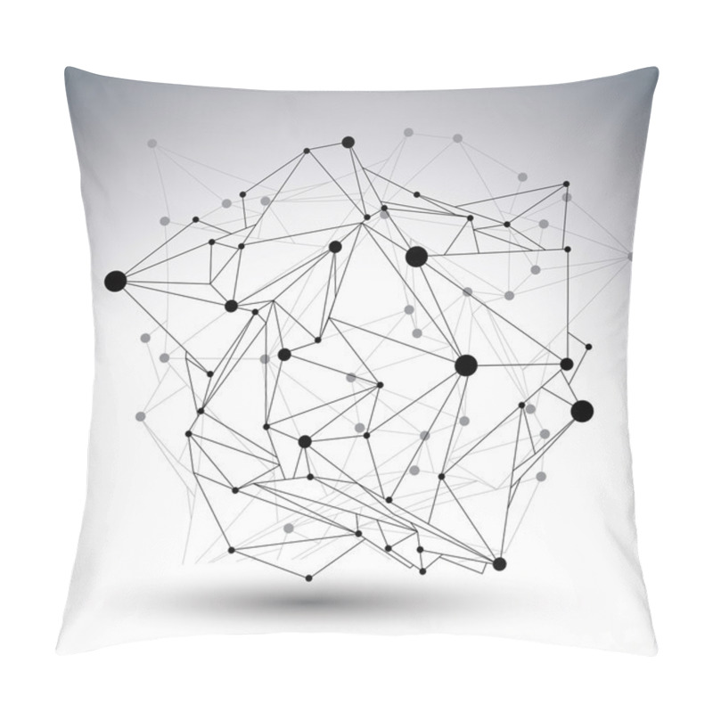 Personality  Geometric Black And White Polygonal Structure With Wire Mesh, Mo Pillow Covers