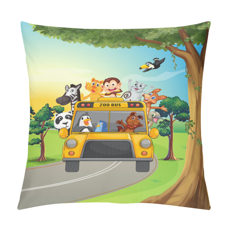 Personality  A Group Of Animals Travelling Pillow Covers