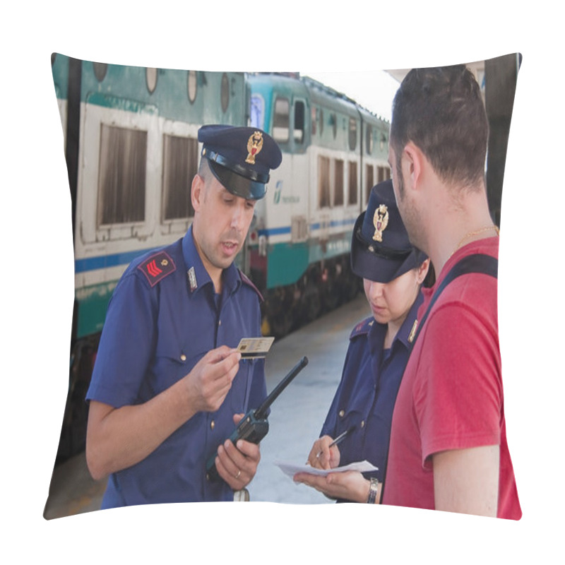 Personality  Activities Police Station, Check Supporting Documents To A Traveler. Pillow Covers