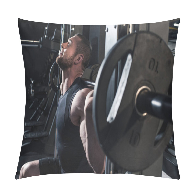 Personality  Sportive Man Exercising At Gym Pillow Covers