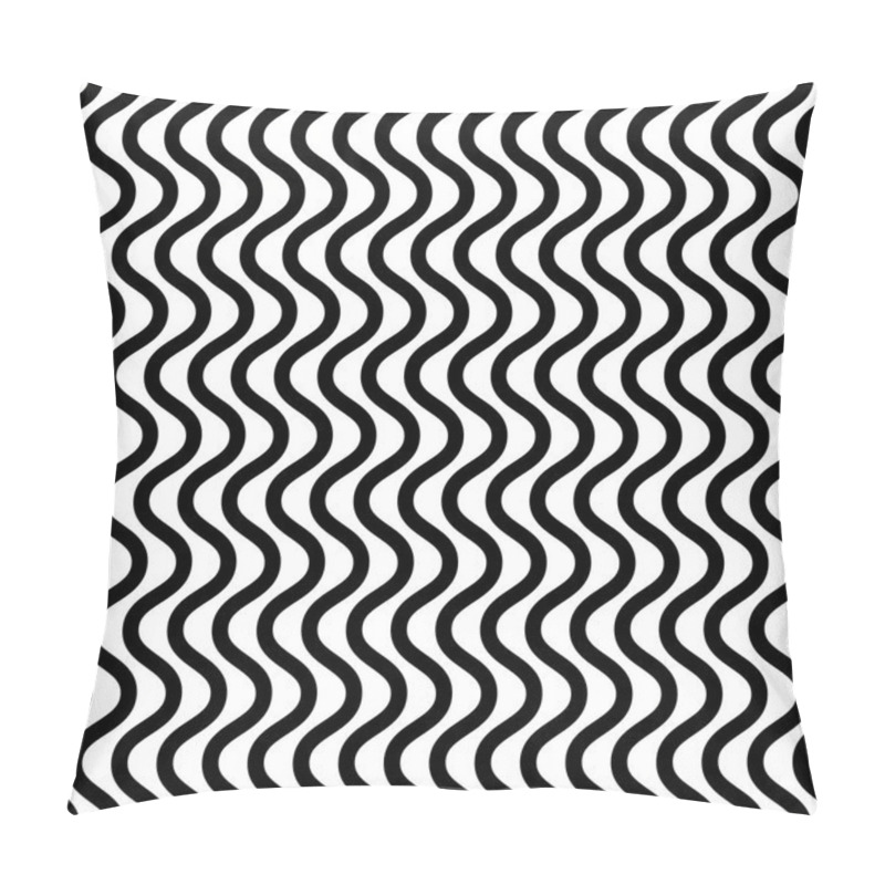 Personality  Wavy, Zigzag Vertical Lines In Parallel Fashion. Pillow Covers